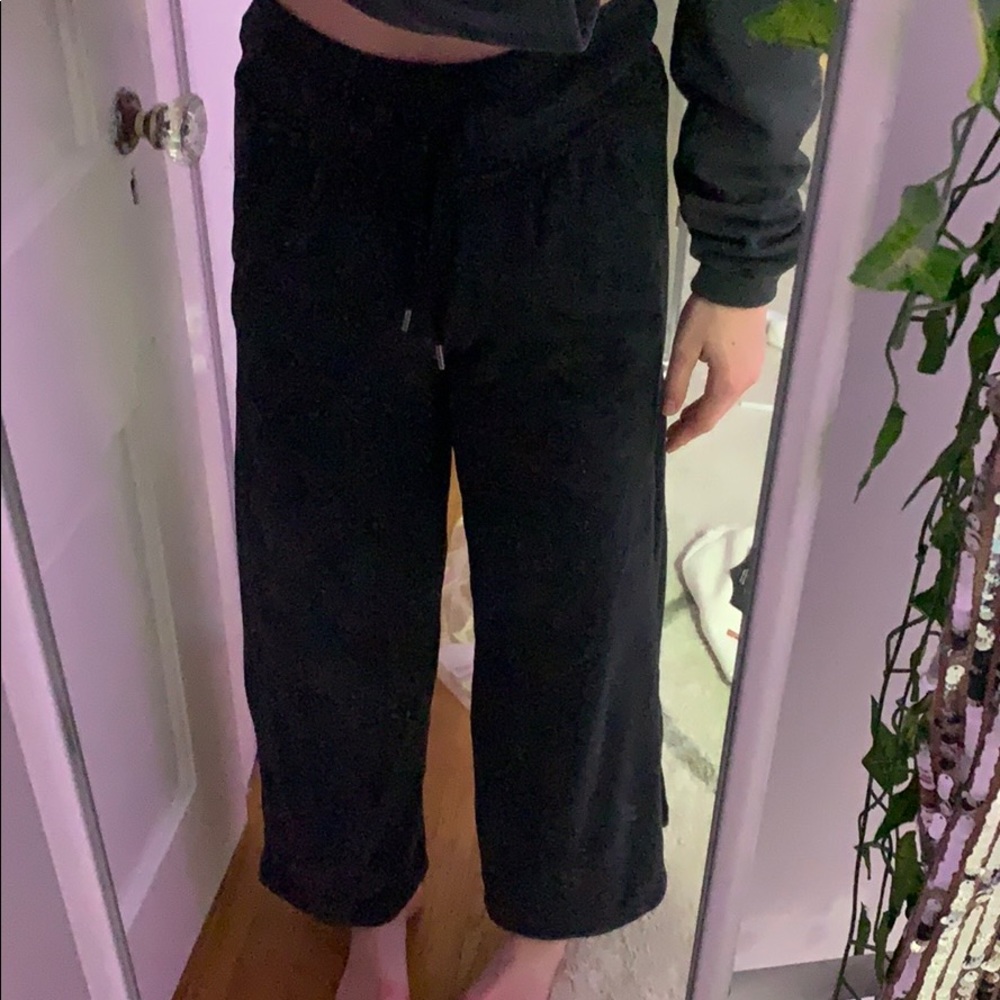 Velvet lulu lemon track pants flare at the bottom